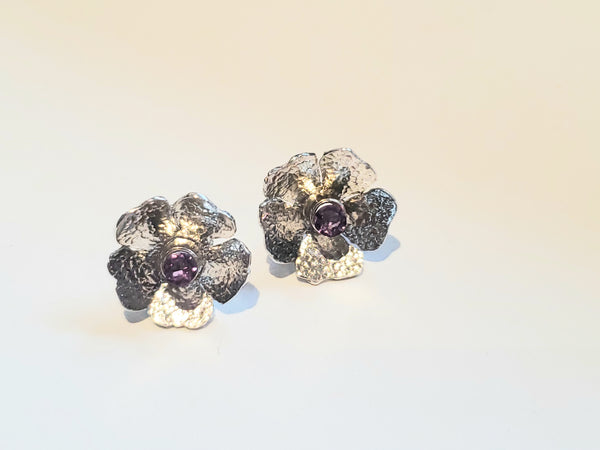 Textured Flower Post Earrings