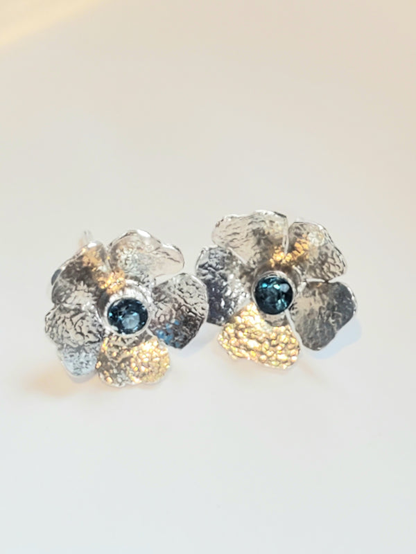 Textured Flower Post Earrings