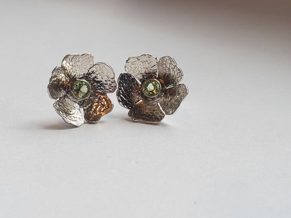 Textured Flower Post Earrings