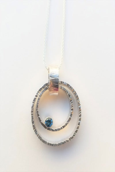 Orbit Necklace with London Blue Topaz